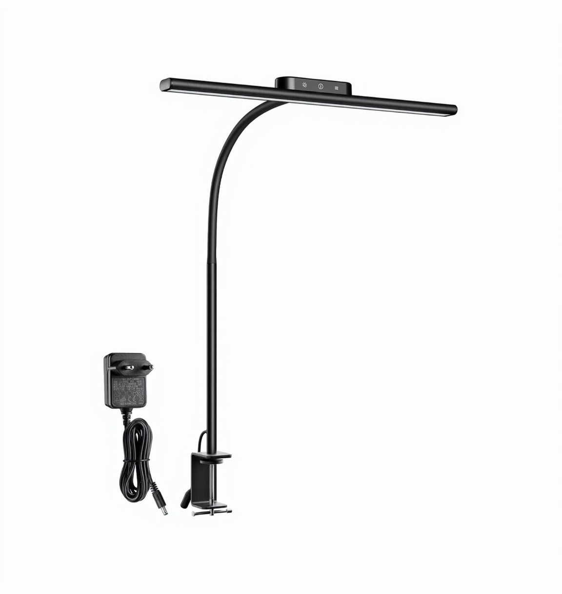 Lepro 11W Schreibtischlampe LED Klemmbar, Augenschonende Und Dimmbar Schreibtisch Lampe, 5 Farbtemperaturen Und 5 Helligkeitsstufen, Mit Flexiblem Schwanenhals, Für Home Office & Büro, Schwarz