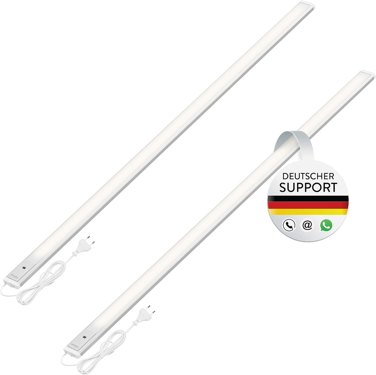 Oktaplex 3Er Set Riva LED Unterbaulampe 120Cm Flach Mit Sensor | 700Lm Dimmbar Warmweiß 3000K Lichtleiste 10W Küchenbeleuchtung Silber