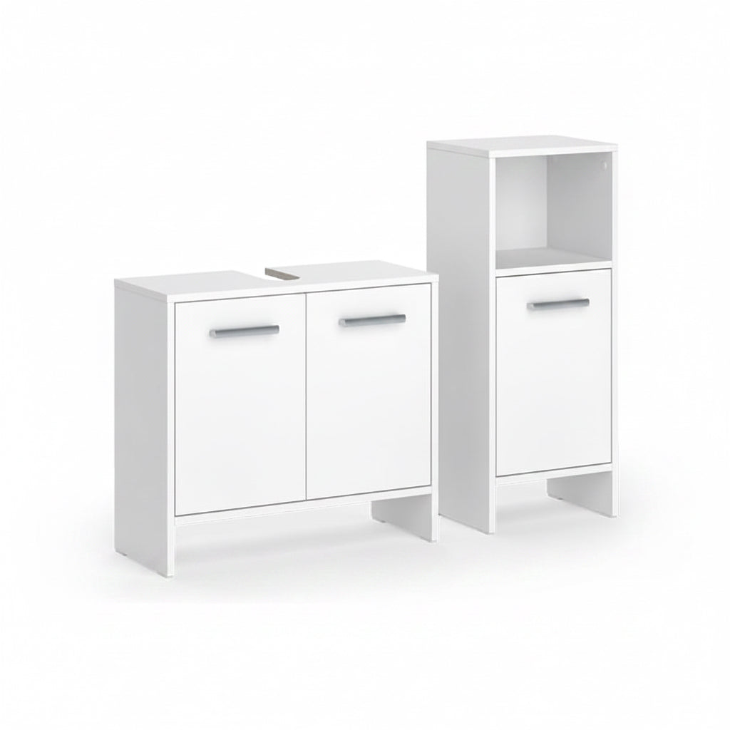 Vicco Badmöbel-Set Karli, Anthrazit/Goldkraft Eiche, 131.4 Cm, Besteht Aus Waschbeckenunterschrank, Spiegelschrank Und Hochschrank