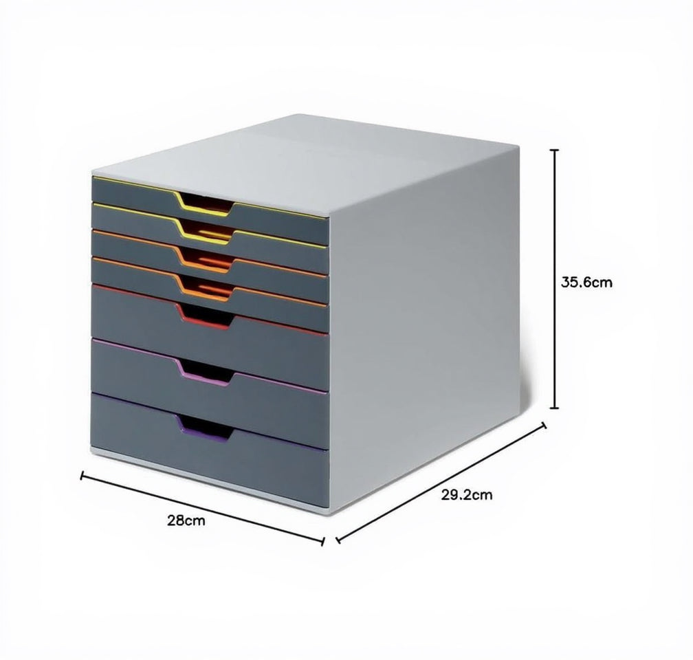 Durable Varicolor Schubladenbox A4, 7 Fächer, Mehrfarbig, 760727