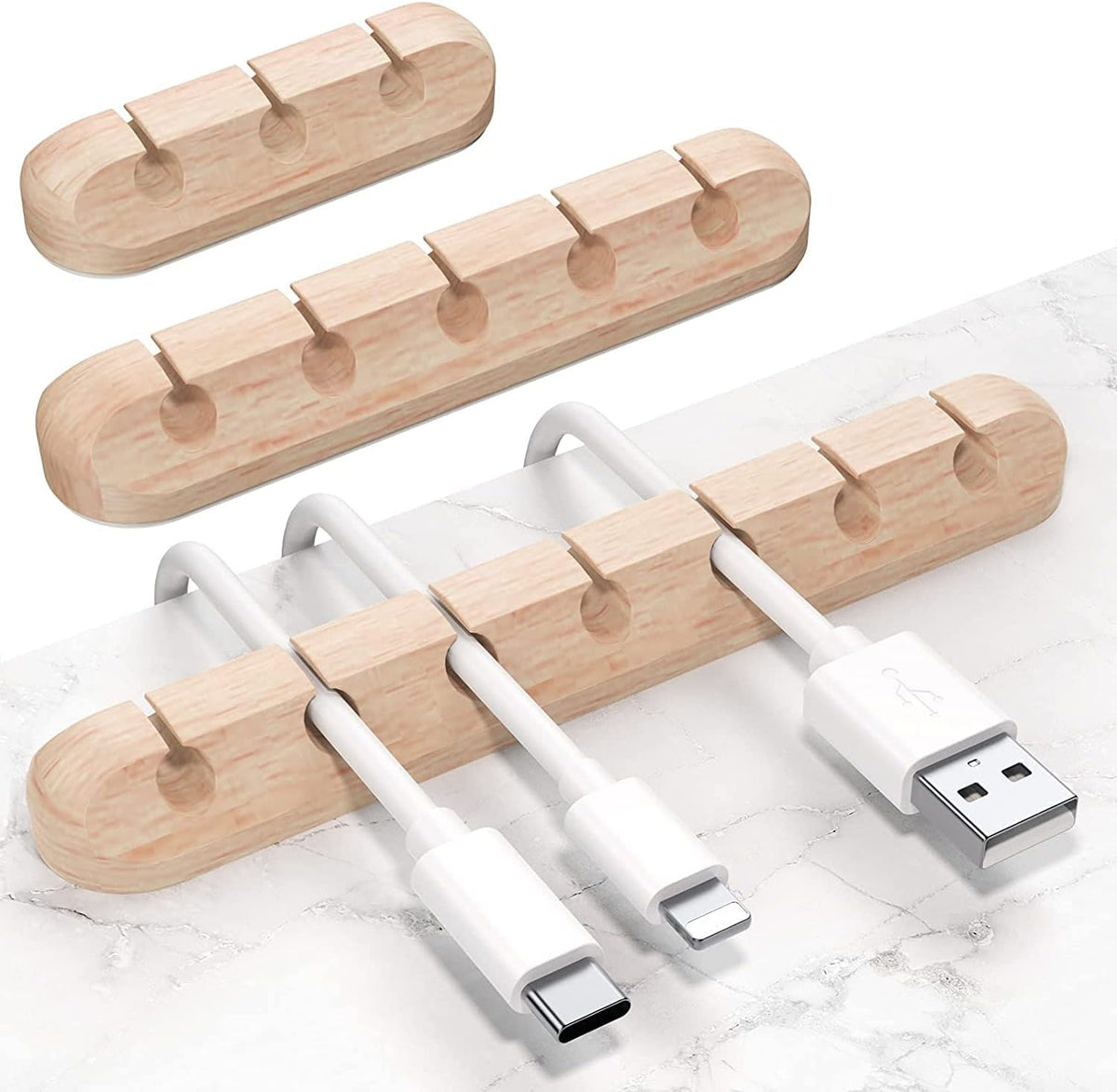 SOULWIT® Kabelhalter Kabelclips, [3 Stück] Kabelmanagement Selbstklebend Kabel Organizer Vielzwecke Kabelführung Set Für Schreibtisch Computer PC, USB Ladekabel, Zuhausebüro
