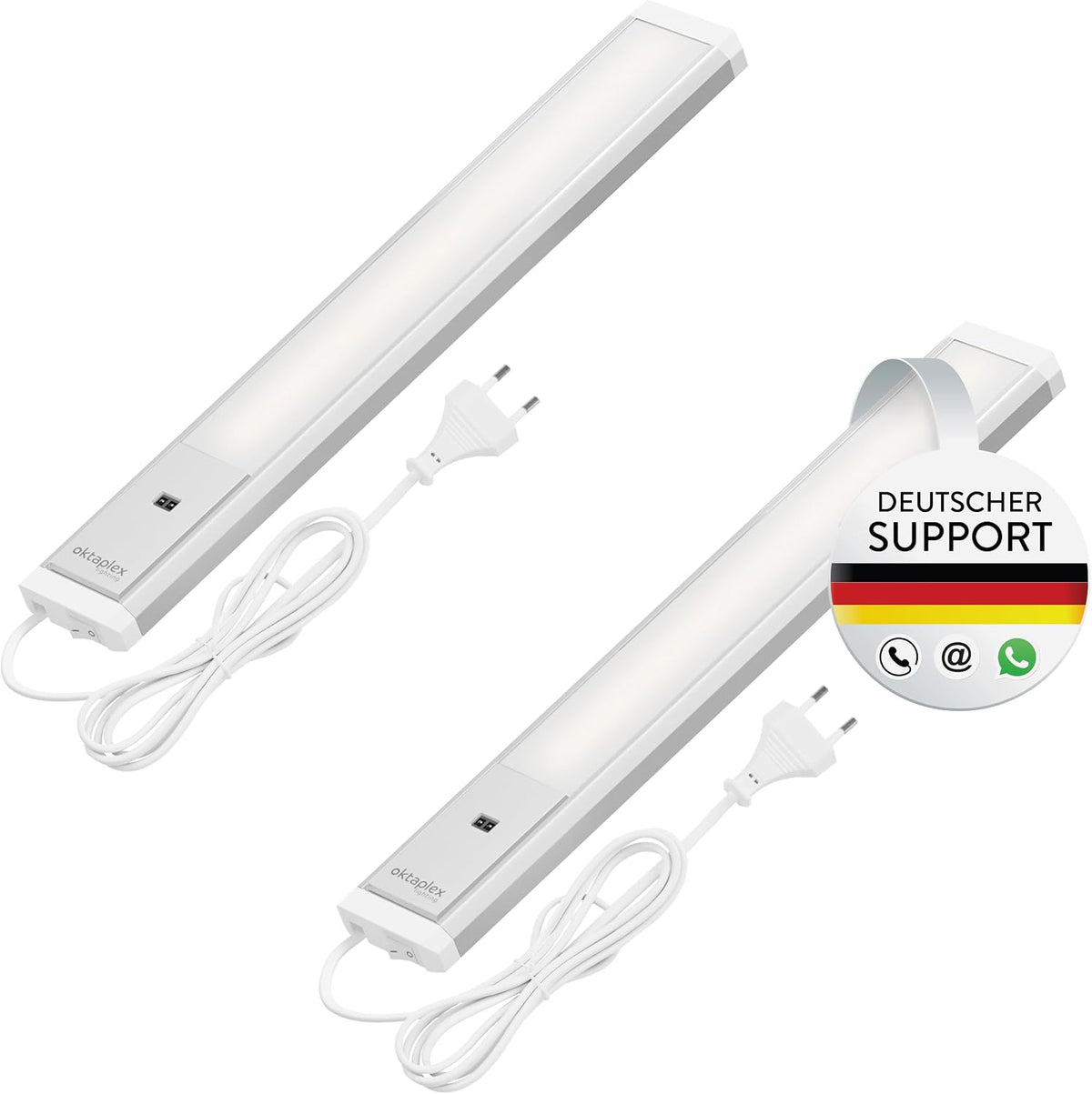 Oktaplex 3Er Set Riva LED Unterbaulampe 120Cm Flach Mit Sensor | 700Lm Dimmbar Warmweiß 3000K Lichtleiste 10W Küchenbeleuchtung Silber