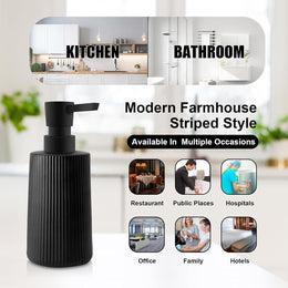 Moderne Seifenspender Glas Spülmittelspender 250Ml Seifenspender Bad Für Badezimmer Arbeitsplatte Küche Soap Dispenser Mit Pumpspender (2, Schwarz)