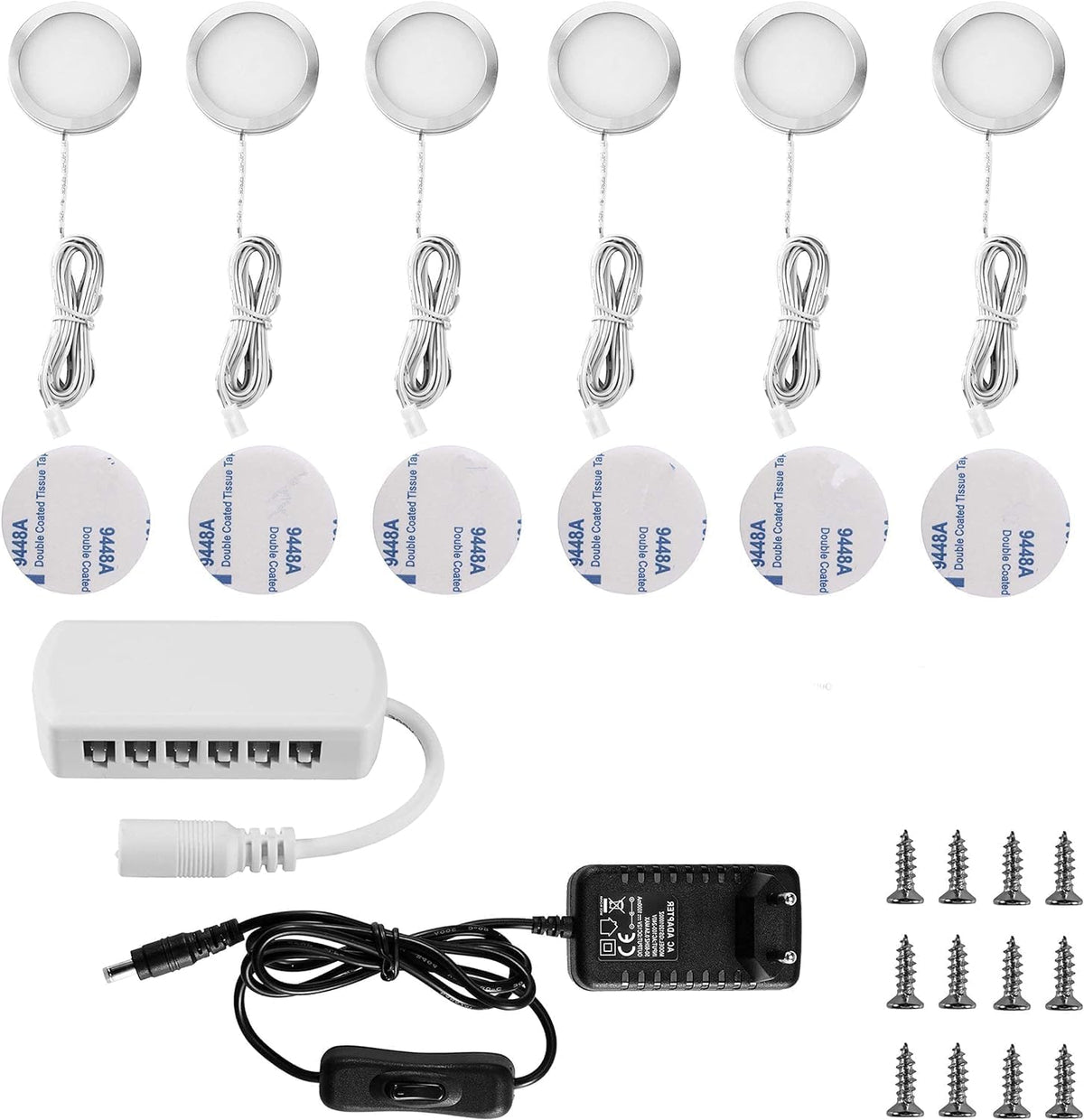 Lightess 4Er Unterbauleuchte Küche LED Vitrinenbeleuchtung 12V Warmweiß | Unterschrank Beleuchtung 8Mm Dünn, 250LM, Alu 60X8Mm, Für Küche Vitrine Schrank Regal Garderobe Mit EU Stecker