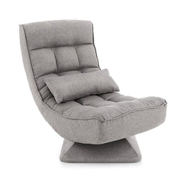360° Drehbarer Bodensessel Mit Rückenlehne & Lendenkissen Bodenstuhl Lazy Sofa