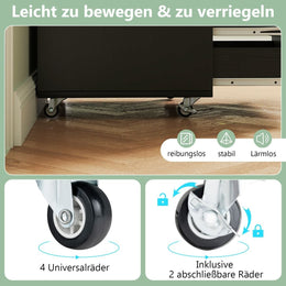 Rollcontainer Mit 5 Schubladen Mobiler Aktenschrank Mit Rädern Bürocontainer