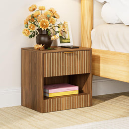 Nachttisch Eiche, Kleiner Nachtschrank Mit Schublade, Holz Nachttische Für Kinder, Nachtkommode 41X39X28 Cm, Beistelltisch Für Schlafzimmer,Wohnzimmer,Büro,Dunkle Eiche