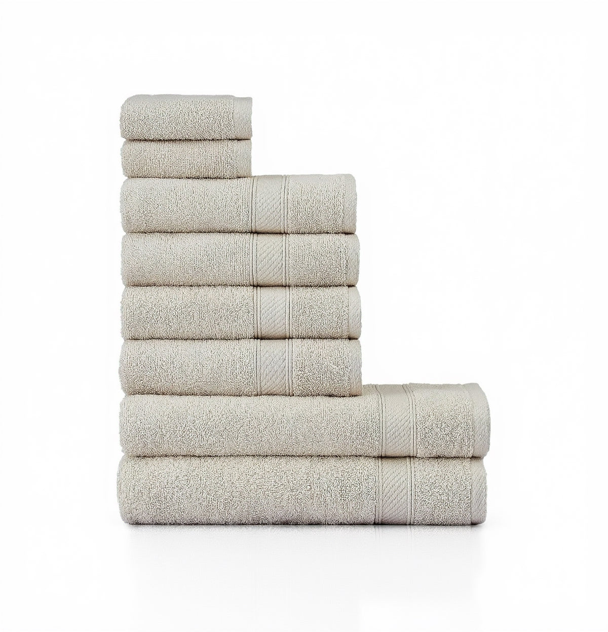 Handtücher Set Grau 8-TLG / 2 Badetücher 70X140 + 4 Handtücher 50X90 + 2 Gästehandtücher 30X50 - Handtuch Mit Aufhänger Baumwolle Saugfähige Weiche Luxus Duschhandtücher - Anthrazit