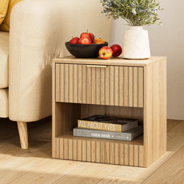 Nachttisch Eiche, Kleiner Nachtschrank Mit Schublade, Holz Nachttische Für Kinder, Nachtkommode 41X39X28 Cm, Beistelltisch Für Schlafzimmer,Wohnzimmer,Büro,Dunkle Eiche