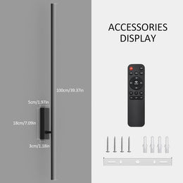 2 Stück LED Wandleuchte Mit Fernbedienung Schwarz - 100CM, 28W 330° Schwenkbar, 3000K-6000K, Mit Dimm- Und Timing-Funktionen, Für Wohnzimmer, Schlafzimmer, Flur, Küche