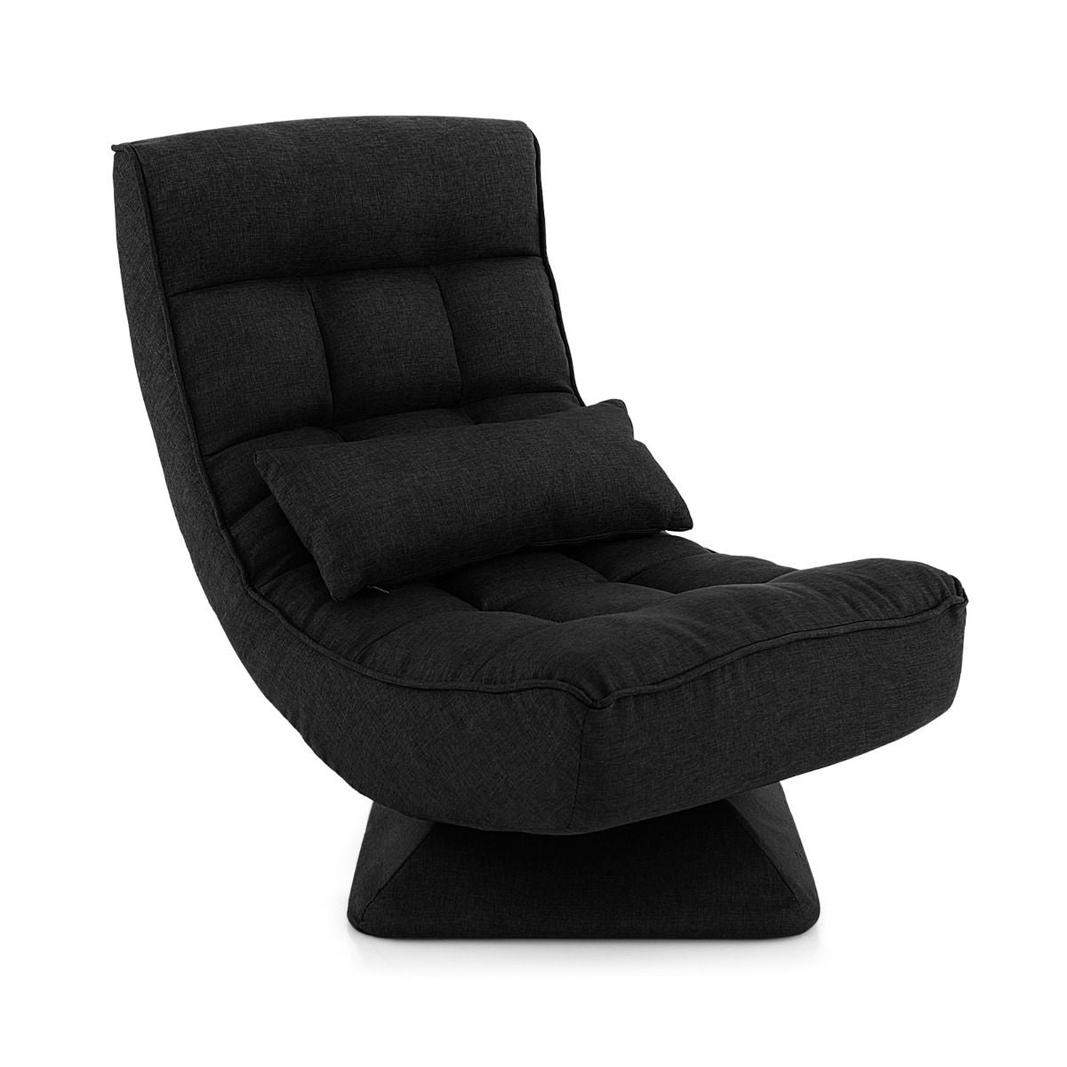 360° Drehbarer Bodensessel Mit Rückenlehne & Lendenkissen Bodenstuhl Lazy Sofa