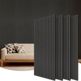 TONOR Akustikpaneele Holz, 4 Stück 120 X 60Cm - 2,88M² Wandpaneele Holz Holzpaneele Wand Als Schallschutzplatten, Wandverkleidung Holzoptik Für Wanddeko Wohnzimmer, Büro, Küche, Eiche