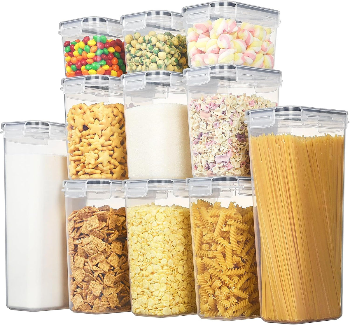 Vtopmart Vorratsdosen Mit Deckel Luftdicht, Set Mit 24 Vorratsbehälter, Bpa-Frei, Küchen Aufbewahrungsboxen Für Mehl, Zucker, Körner, Mit Schreibstift Und Etikett