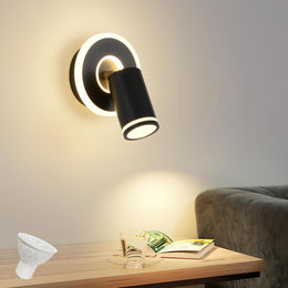 SANSHI Deckenleuchte 4 Flammig Led,Schwenkbar 350°Deckenstrahler,Deckenlampe Mit Unteres Glühen 36W+4X5W GU10 Spots,Modern Deckenspot Strahler 3000K Warmweiß,Spotlight Lampe Für Wohnzimmer,Schwarz