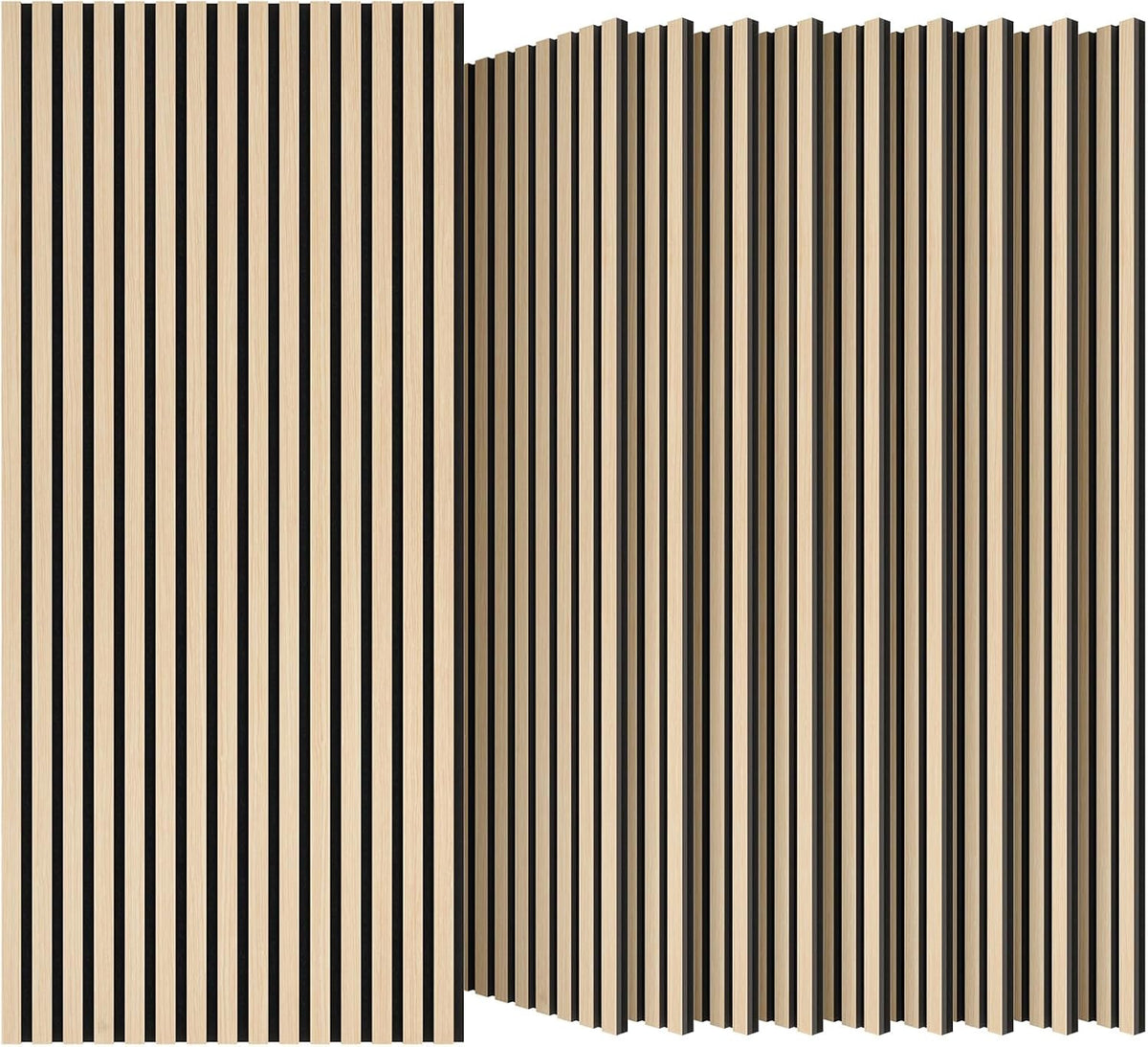 TONOR Akustikpaneele Holz, 4 Stück 120 X 60Cm - 2,88M² Wandpaneele Holz Holzpaneele Wand Als Schallschutzplatten, Wandverkleidung Holzoptik Für Wanddeko Wohnzimmer, Büro, Küche, Eiche