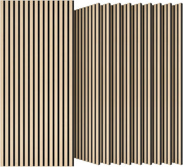 TONOR Akustikpaneele Holz, 4 Stück 120 X 60Cm - 2,88M² Wandpaneele Holz Holzpaneele Wand Als Schallschutzplatten, Wandverkleidung Holzoptik Für Wanddeko Wohnzimmer, Büro, Küche, Eiche