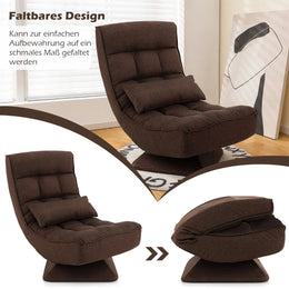 360° Drehbarer Bodensessel Mit Rückenlehne & Lendenkissen Bodenstuhl Lazy Sofa