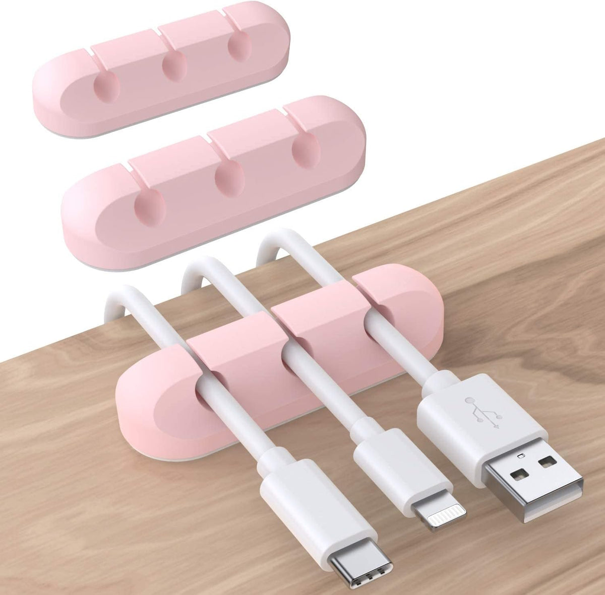 SOULWIT® Kabelhalter Kabelclips, [3 Stück] Kabelmanagement Selbstklebend Kabel Organizer Vielzwecke Kabelführung Set Für Schreibtisch Computer PC, USB Ladekabel, Zuhausebüro