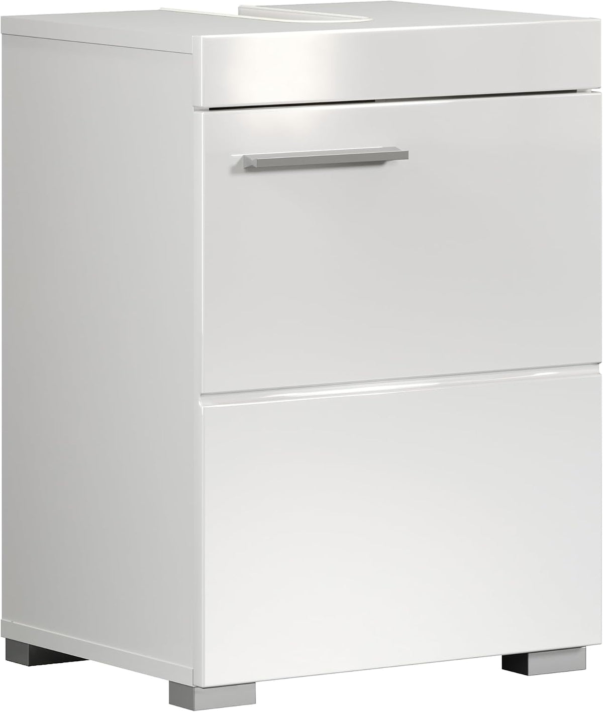 Trendteam Smart Living - Amanda - Waschbeckenunterschrank - Weiß/Weiß Hochglanz - 1 Einlegeboden - (Bxhxt) 60 X 56 X 34 Cm - Kratzfest