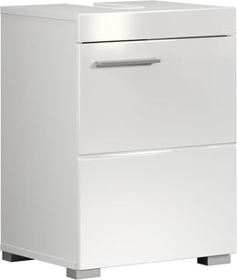 Trendteam Smart Living - Amanda - Waschbeckenunterschrank - Weiß/Weiß Hochglanz - 1 Einlegeboden - (Bxhxt) 60 X 56 X 34 Cm - Kratzfest