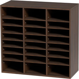 VEVOR Briefablage 24 Fächer Organizer Aus MDF, Dokumentenablage Vintage Braun 737 X 305 X 620 Mm, Ablagefächer Desktop-Aktenhalter Dokumentenlager, Dokumentenhalter Zu Hause, Im Büro, Im Klassen Usw.