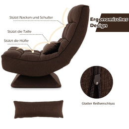 360° Drehbarer Bodensessel Mit Rückenlehne & Lendenkissen Bodenstuhl Lazy Sofa
