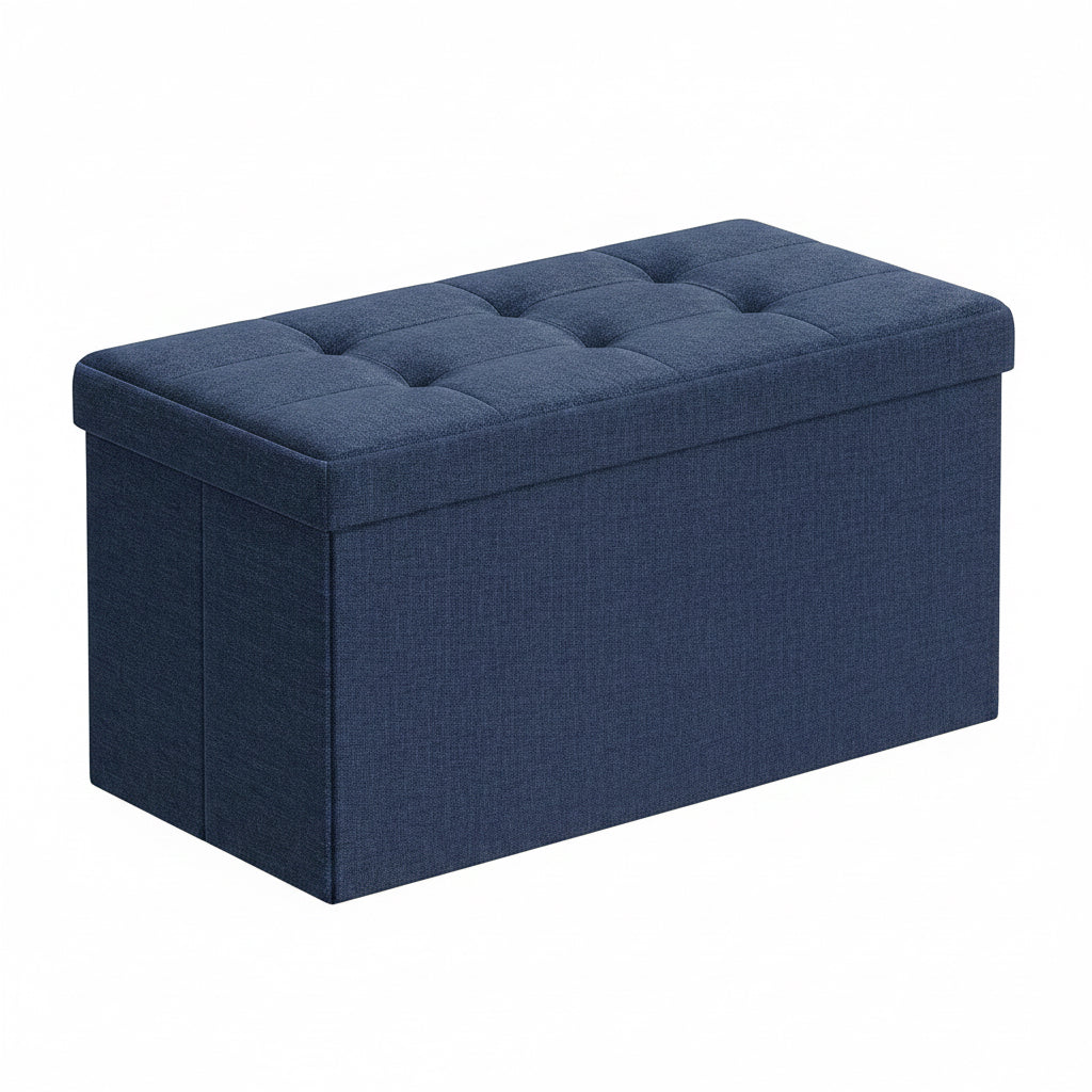 SONGMICS Sitzhocker Mit Stauraum, Klappbare Sitzbank, 38 X 110 X 38 Cm Fußbank, Aufbewahrungsbox, Bis 300 Kg Belastbar, Für Wohnzimmer Schlafzimmer Flur, Schiefergrau LSF77K