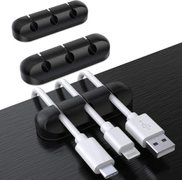 SOULWIT® Kabelhalter Kabelclips, [3 Stück] Kabelmanagement Selbstklebend Kabel Organizer Vielzwecke Kabelführung Set Für Schreibtisch Computer PC, USB Ladekabel, Zuhausebüro