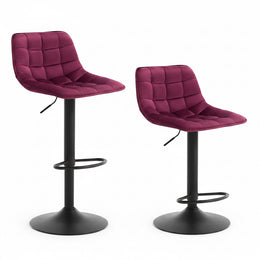 WOLTU 2Er Set Barhocker Küchenstuhl Barstuhl Mit Rückenlehne Und Einstellgriff, Höhenverstellbar & 360° Drehbar, Tresenhocker Bar Hocker Aus Hochwertigem Samt Und Metall, Dunkelgrün