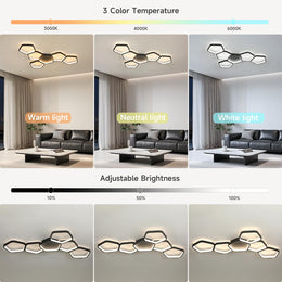 LED Deckenleuchte Wohnzimmer Dimmbar 90 Cm 58W | Mit Fernbedienung,3000K–6500K, Nachtlicht, Memory-Funktion, Schwarze Deckenlampe Für Schlafzimmer, Küche