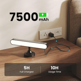 Popoiron Akku Wandleuchten 7500Mah, Wiederaufladbare Led-Wandleuchten Für Schlafzimmer Mit Touch- Und Fernbedienung, 3 Farben, Kabellose Wandlampe, 360° Drehbar, Dimmbare Mit 15 Rgb-Farben