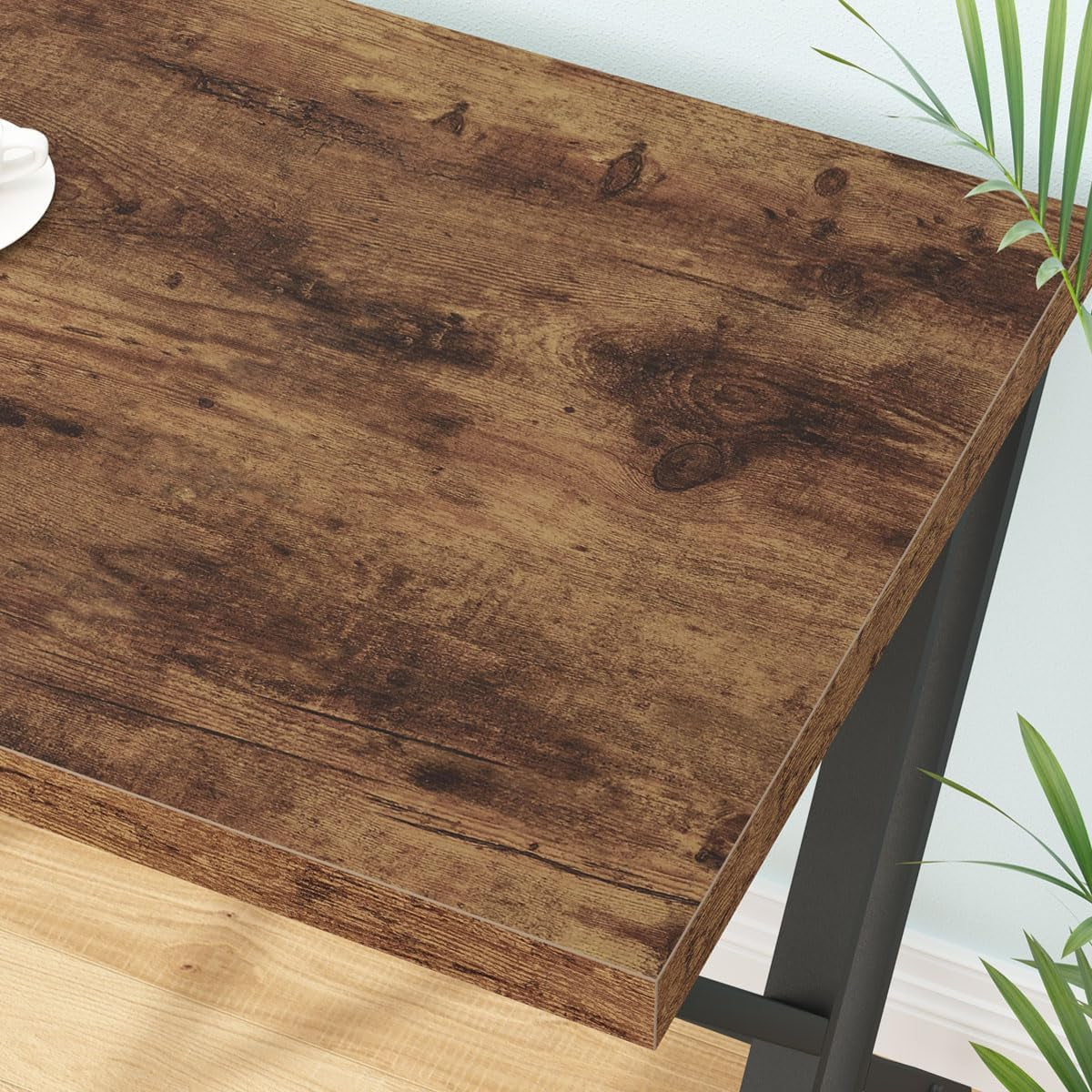 LVB Moderner Computertisch Industrieller Heimbür Mit Stauraum, Metall-Holz, Schreibtisch Arbeitszimmer Computertisch Für Schlafzimmer Einfacher Gaming-Schreibtisch Rustikales Braun