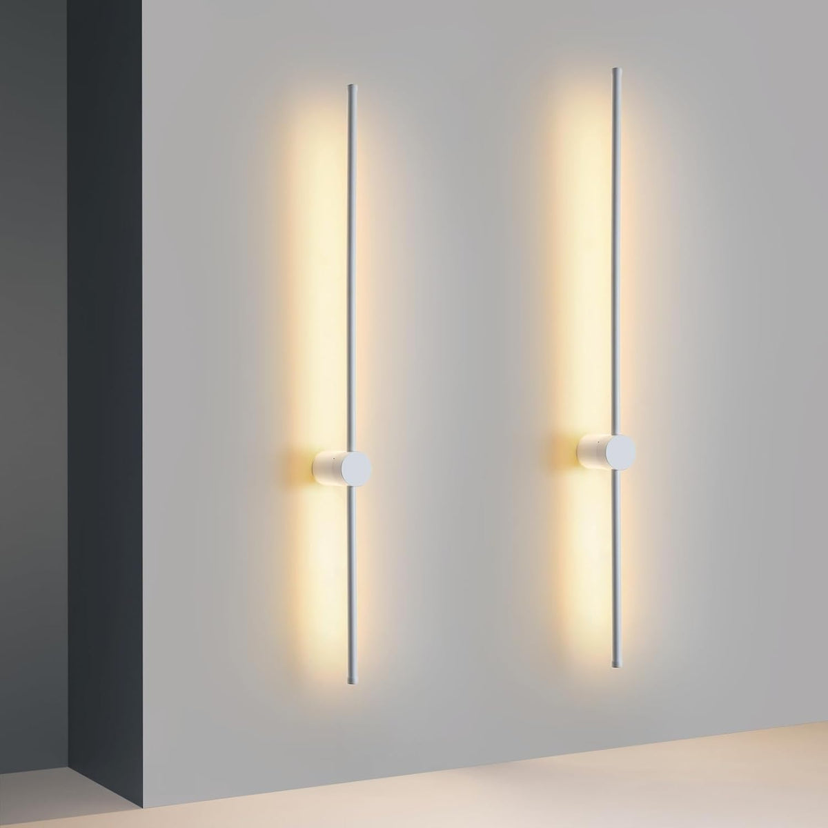 ZMH Wandlampe Led Wandleuchte Innen - 100CM Lang Schwarz Flurlampe Modern Design Wohnzimmer Wandbeleuchtung Warmweiß 3000K Indirekt Küche Beleuchtung Für Schlafzimmer Flur Treppenhaus Bett