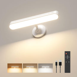 Popoiron Akku Wandleuchten 7500Mah, Wiederaufladbare Led-Wandleuchten Für Schlafzimmer Mit Touch- Und Fernbedienung, 3 Farben, Kabellose Wandlampe, 360° Drehbar, Dimmbare Mit 15 Rgb-Farben