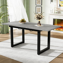 Merax Esstisch 140/180X80X75Cm, Ausziehbar Esszimmertisch Mit Tischbeine Aus Metall, Rechteckiger Küchentisch Für Wohnzimmer Und Esszimmer, Holzfarbe