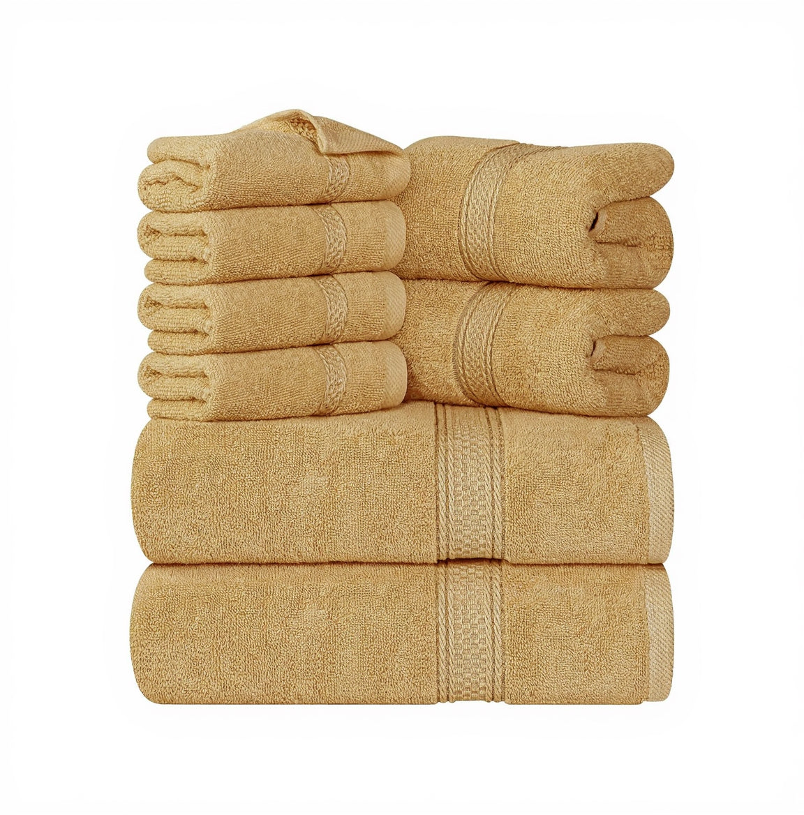 Utopia Towels - 8 Teilig Handtücher Set Aus Baumwolle Mit Aufhänger - 2 Badetuch, 2 Handtücher Und 4 Washclappen - (Grau)