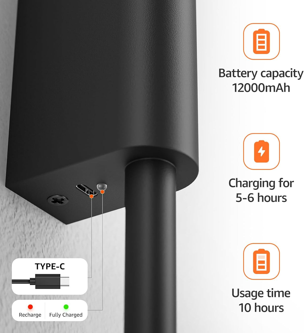 2 Stück LED Innen-Wandleuchte Mit Akku Schwarz, Touch, Fernbedienung Mit Timer & Schalter 100Cm 9W, Dimmbare Batteriebetriebene Wandlampe Für Wohnzimmer, Schlafzimmer Und Flur