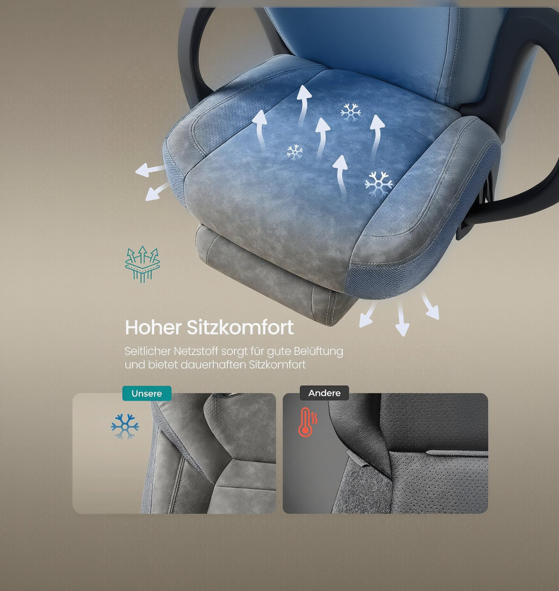 SONGMICS Gaming-Stuhl, Ergonomisches Design, Mit Fußstütze | Bürostuhl, Computerstuhl, Verstellbares Kopfkissen, Lendenkissen, Tragkraft 150 Kg, OBG077G01