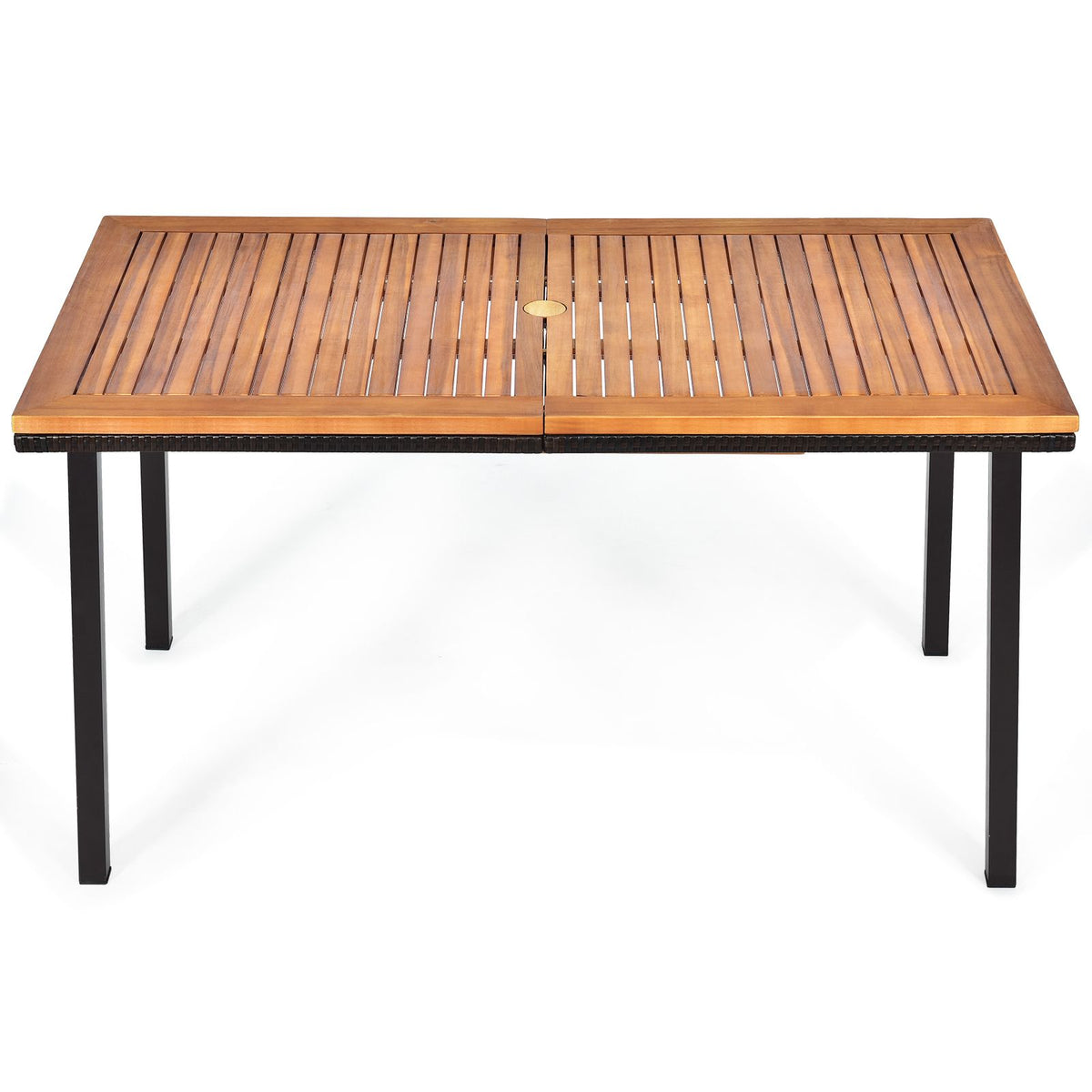 Gartentisch Esstisch Mit Schirmloch Holztisch Terrassentisch Akazienholz 140 X 75 X 76 Cm Natur