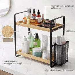 Badezimmer-Organizer Mit Korb, Badezimmer-Organizer Und Aufbewahrung, Hautpflege-Organizer Für Schminktisch, Aufbewahrungs-Organizer Für Bad, Küche, Kommode