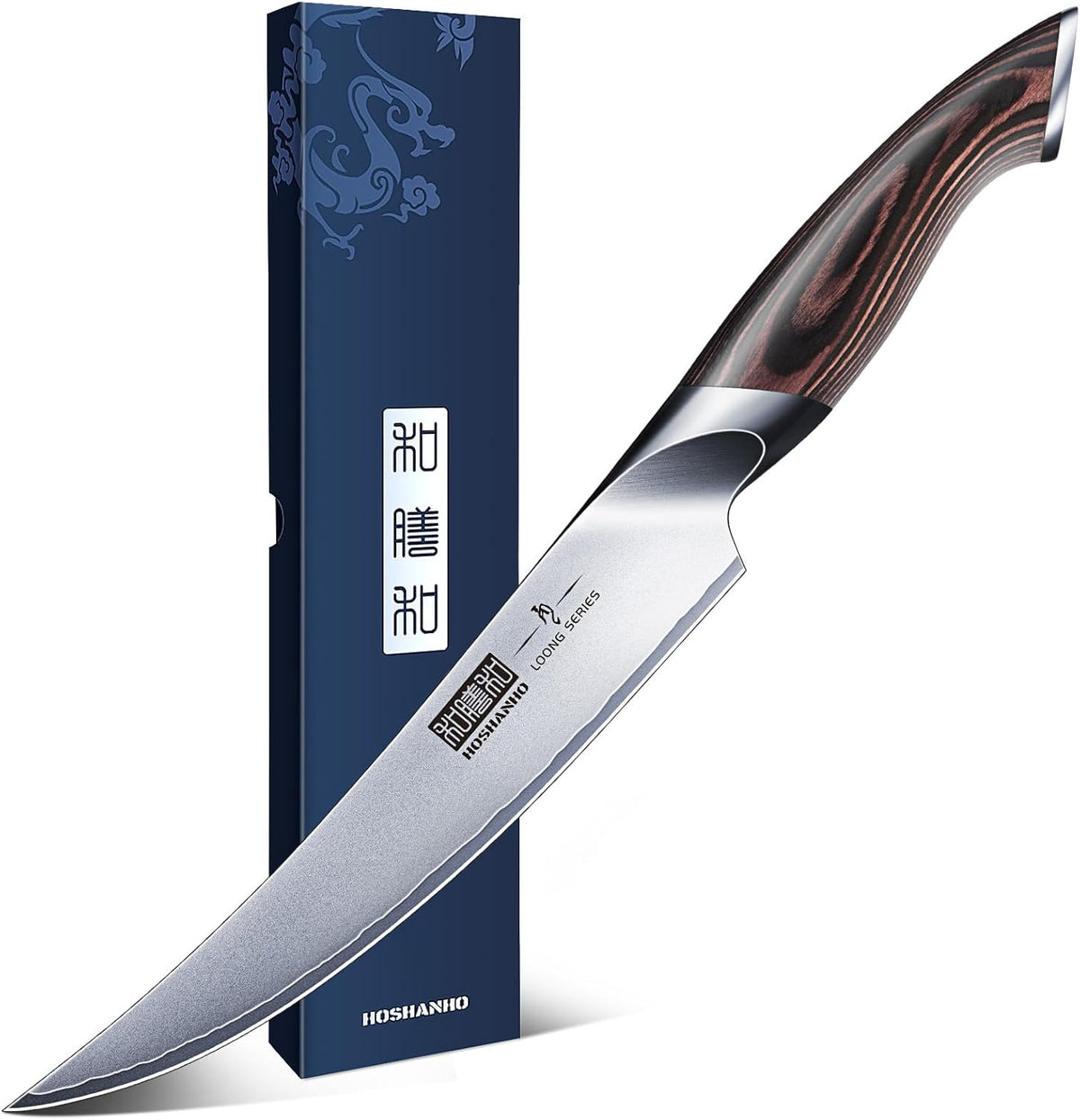 HOSHANHO Messerblockset 7-Teiliges, Professionelles Küchenmesser Set Aus Edelstahl Mit Hohem Kohlenstoffgehalt, Ultrascharfes Kochmesserset Mit Ergonomischen Griffen Aus Pakkaholz