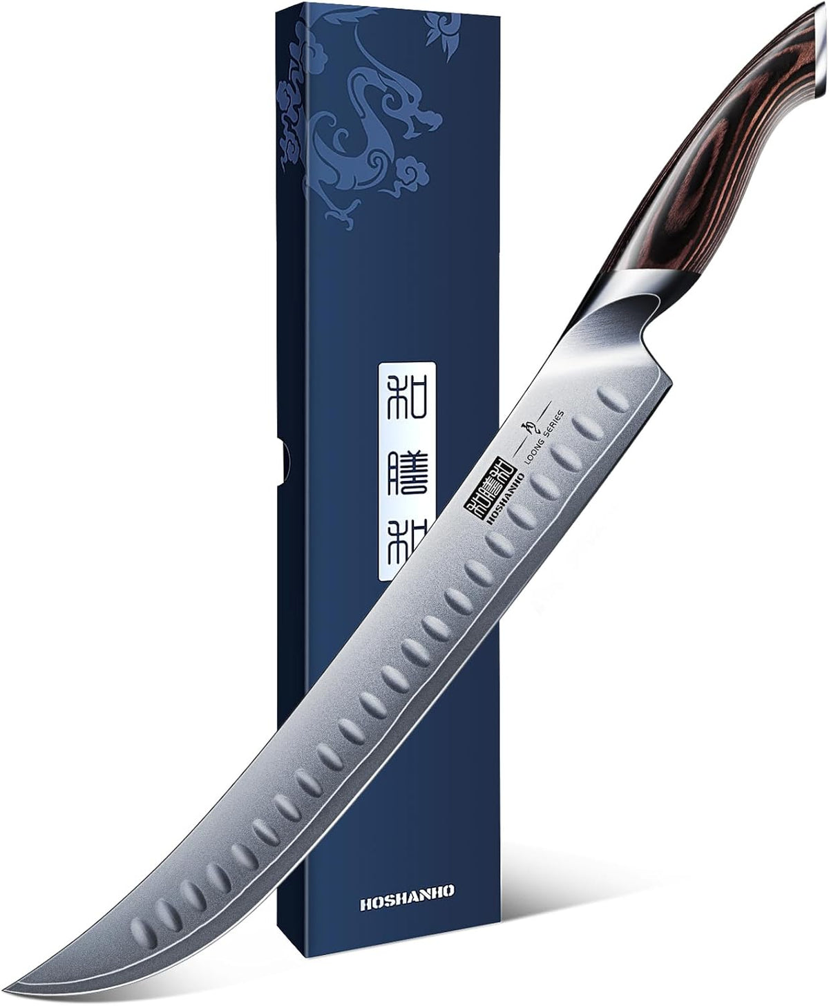 HOSHANHO Messerblockset 7-Teiliges, Professionelles Küchenmesser Set Aus Edelstahl Mit Hohem Kohlenstoffgehalt, Ultrascharfes Kochmesserset Mit Ergonomischen Griffen Aus Pakkaholz