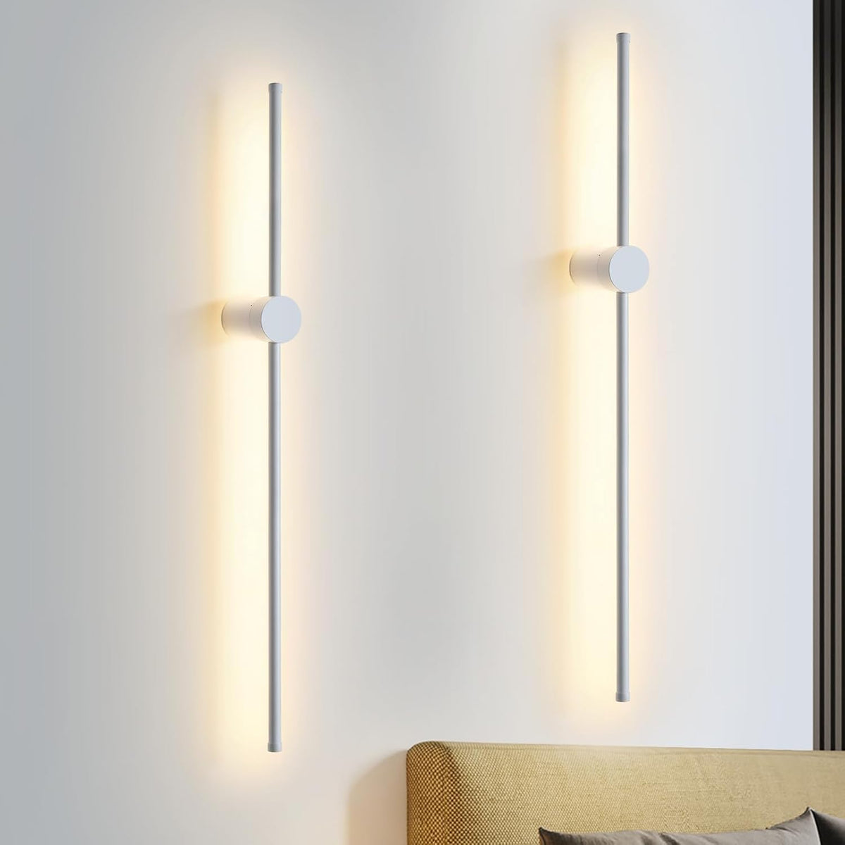 ZMH Wandlampe Led Wandleuchte Innen - 100CM Lang Schwarz Flurlampe Modern Design Wohnzimmer Wandbeleuchtung Warmweiß 3000K Indirekt Küche Beleuchtung Für Schlafzimmer Flur Treppenhaus Bett