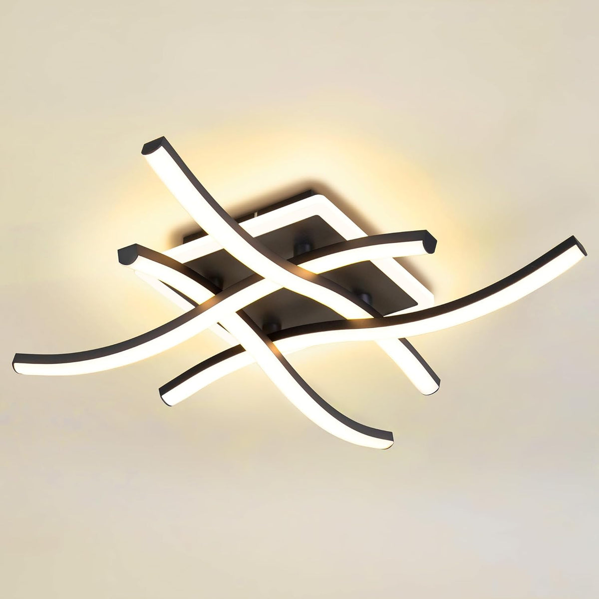 4760708 LED Deckenleuchte Moderne 21W, 3000K/4500K/6500K Deckenlampe LED 2100Lm CRI≥80, LED Lampe Für Wohnzimmer, Schlafzimmer, Büro, Küche Und Flur Mit Memory Funktion Schwarz