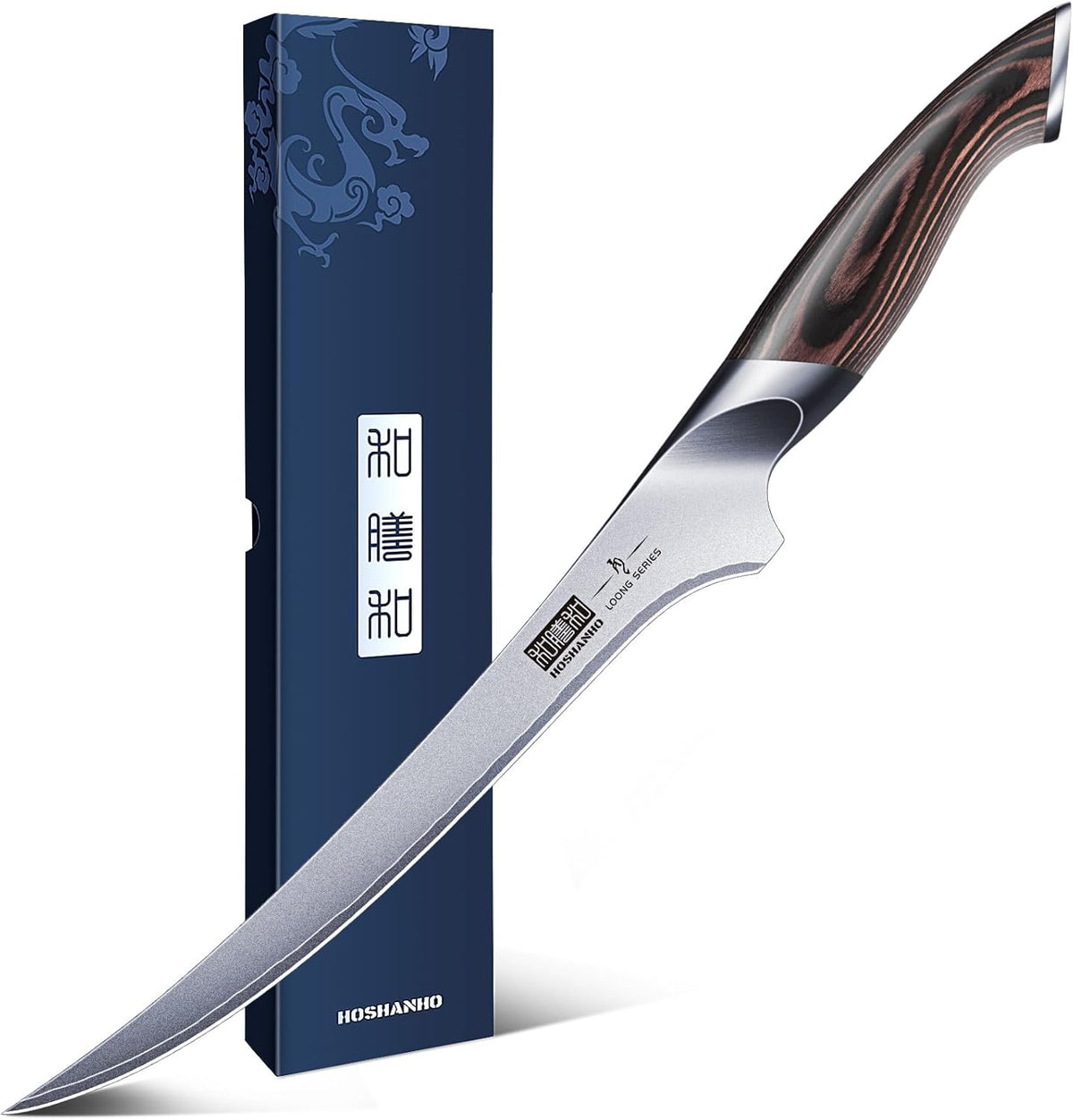 HOSHANHO Messerblockset 7-Teiliges, Professionelles Küchenmesser Set Aus Edelstahl Mit Hohem Kohlenstoffgehalt, Ultrascharfes Kochmesserset Mit Ergonomischen Griffen Aus Pakkaholz