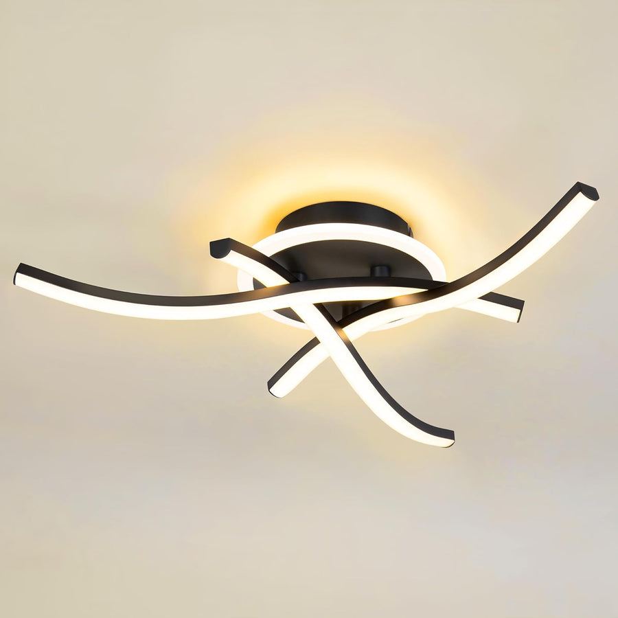 4760708 LED Deckenleuchte Moderne 21W, 3000K/4500K/6500K Deckenlampe LED 2100Lm CRI≥80, LED Lampe Für Wohnzimmer, Schlafzimmer, Büro, Küche Und Flur Mit Memory Funktion Schwarz
