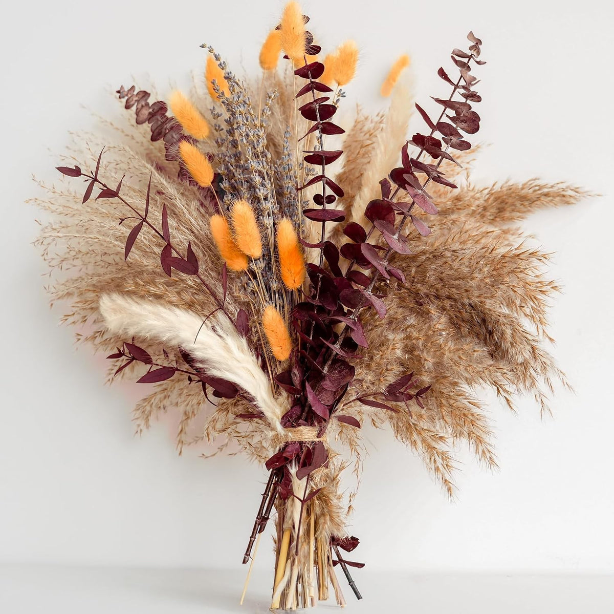 Pampasgras Deko - Tägliche Esszimmertisch Deko - Tischdeko & Trockenblumen Grünpampasgras Klein Für Wohnzimmer, Deko Blumen Künstlich & Sommer Wohnung Deko Im Boho Stil, Eucalyptus