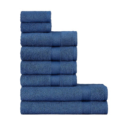 Handtücher Set Grau 8-TLG / 2 Badetücher 70X140 + 4 Handtücher 50X90 + 2 Gästehandtücher 30X50 - Handtuch Mit Aufhänger Baumwolle Saugfähige Weiche Luxus Duschhandtücher - Anthrazit