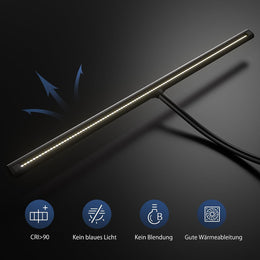 Schreibtischlampe LED Mit Gestensteuerung & Fernbedienung, 24W 80CM Klemmbare Dimmbare Monitor Lampe, Tageslichtlampe Für Arbeiter in Büro Leser Architekenden Schneider