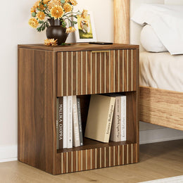Nachttisch Eiche, Kleiner Nachtschrank Mit Schublade, Holz Nachttische Für Kinder, Nachtkommode 41X39X28 Cm, Beistelltisch Für Schlafzimmer,Wohnzimmer,Büro,Dunkle Eiche